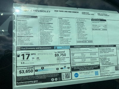 2026 Chevrolet Tahoe High Country