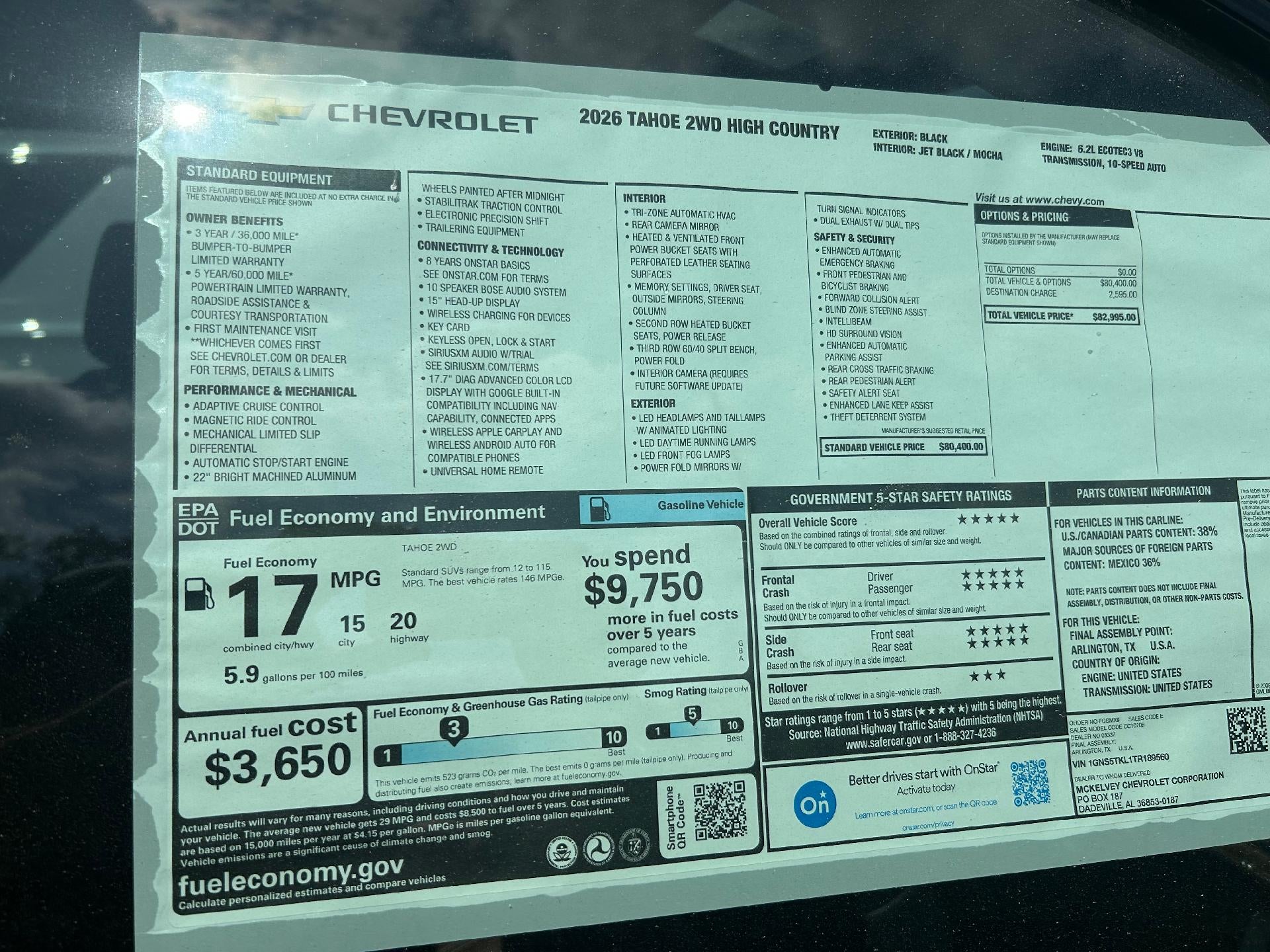 2026 Chevrolet Tahoe High Country